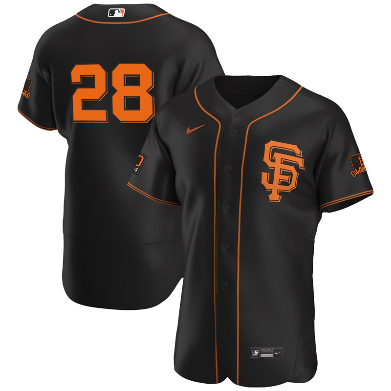 2020 MLB Men San Francisco Giants 28 Buster Posey Nike Black Alternate 2020 Authentic Player Jersey 1